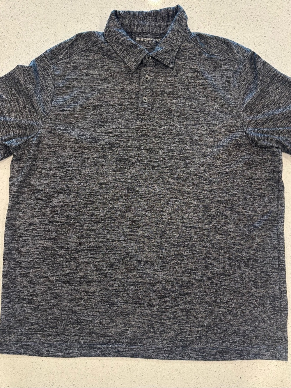 Johnston & Murphy Men’s Smart-Casual Gray Heather Soft Polo Shirt XL